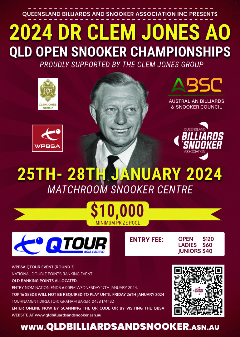 2024 Dr Clem Jones AO QLD Open Snooker